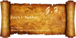 Gertl Hektor névjegykártya